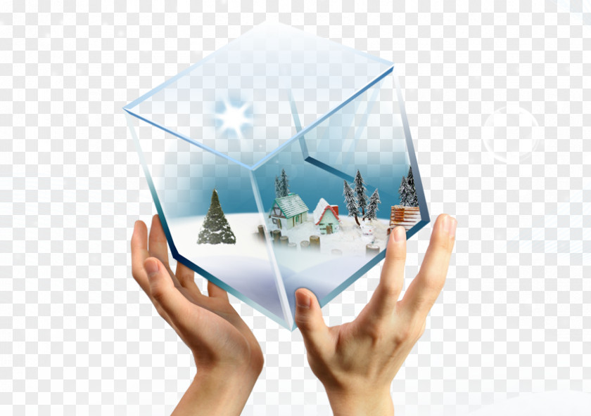 Holding A Glass House Christmas Poster Lantern Festival Illustration PNG