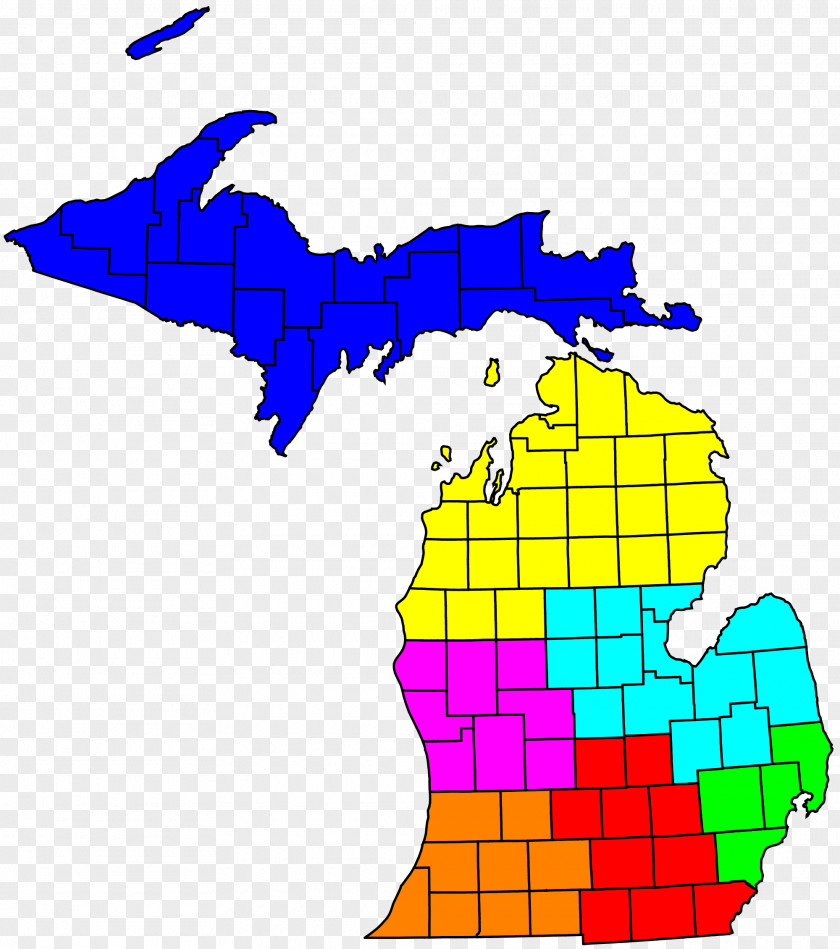 Michigan Flag Of Vector Map PNG