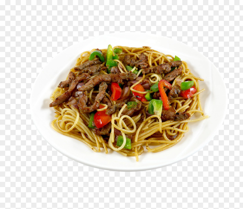 Plate Of Black Pepper Beef Powder Pasta Steak Teppanyaki Spaghetti PNG