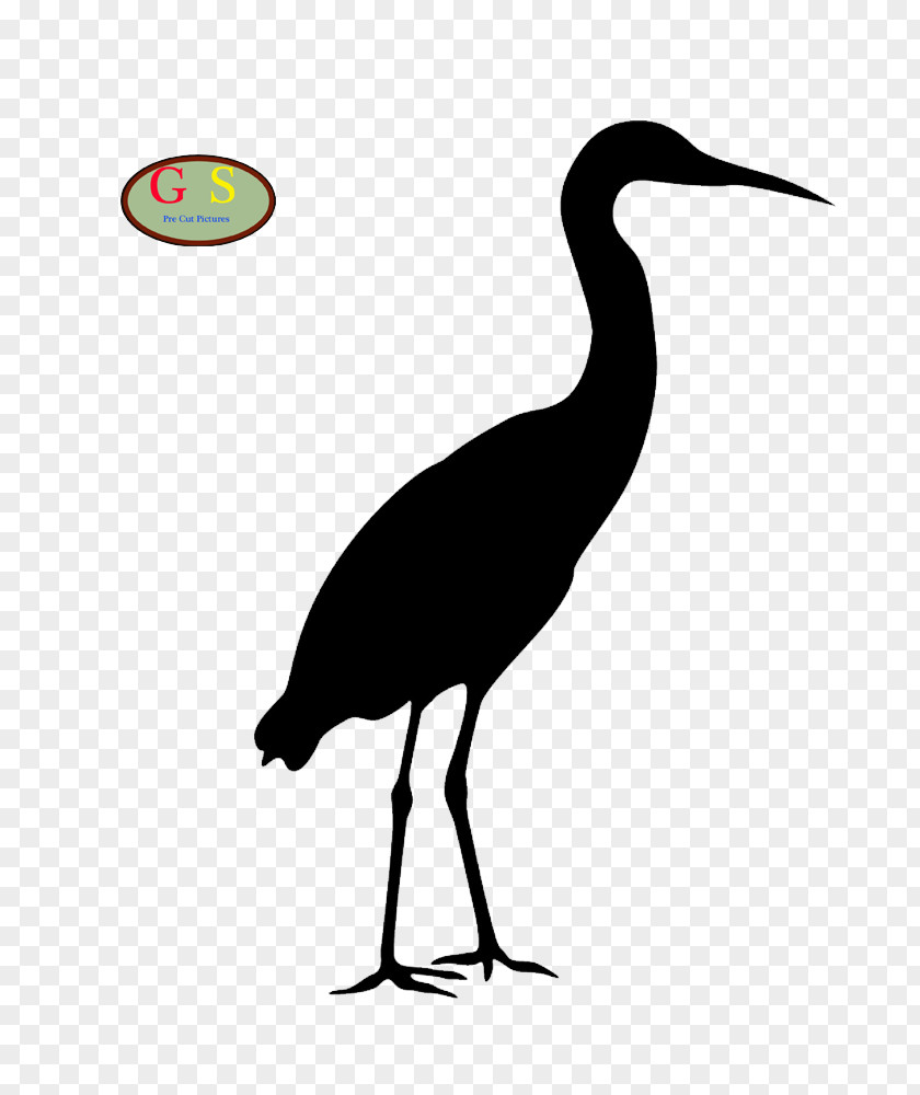 Silhouette Great Blue Heron Clip Art PNG