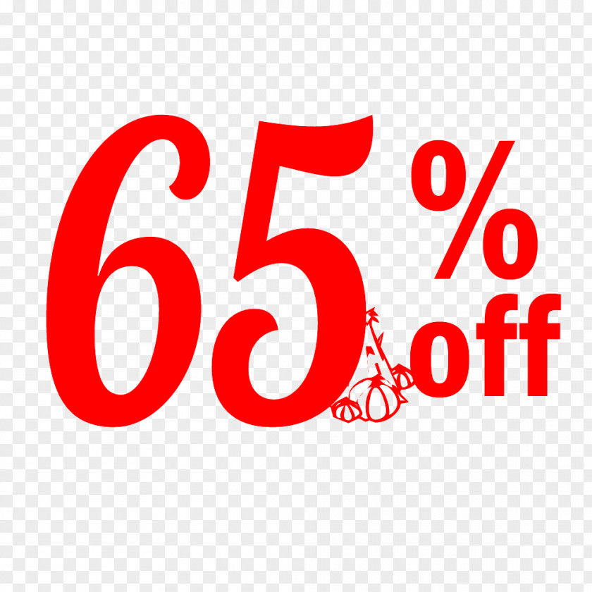 Thanksgiving Sale 65% Off Discount Tag. PNG