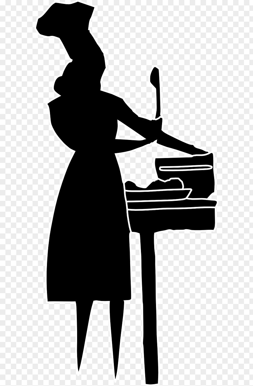 Cooking Chef Woman Silhouette Clip Art PNG