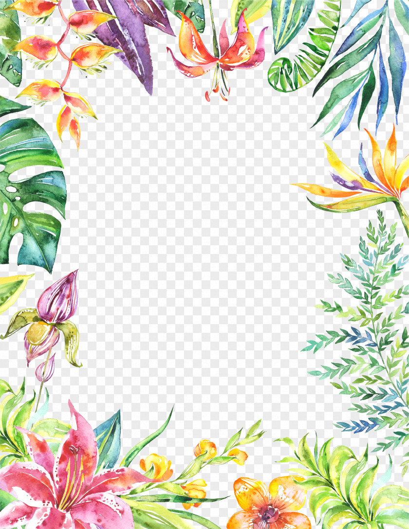 Watercolor Painting Floral Design Art PNG painting design Art, Fantasy poster background beautiful flower green leaves, flowers illustration clipart PNG