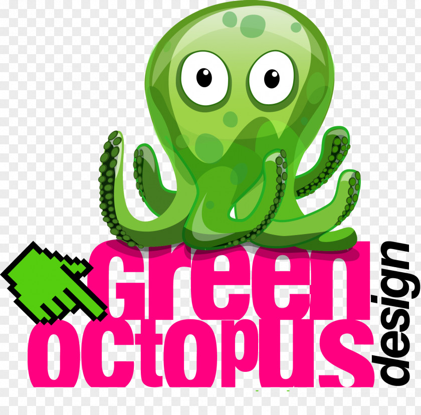 Design Octopus Green Logo Clip Art PNG
