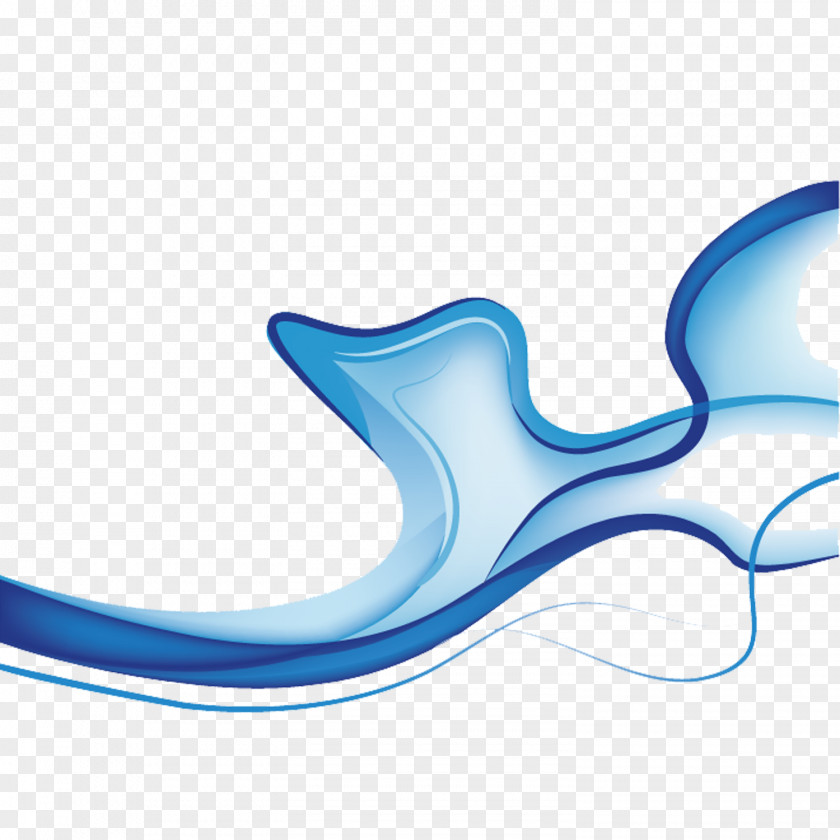 Blue Grace Line Abstract Art PNG