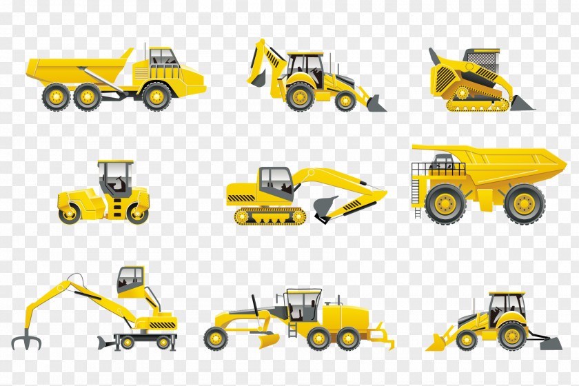 Digger Heavy Machinery Excavator Construction Backhoe PNG