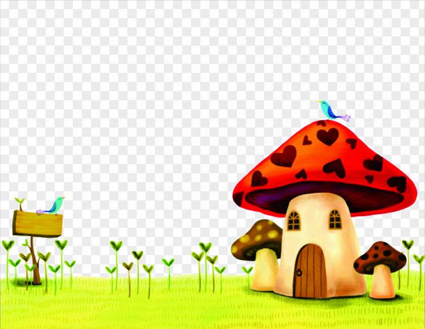 Hand-painted Cartoon Mushroom Photography Paper Child Illustration PNG