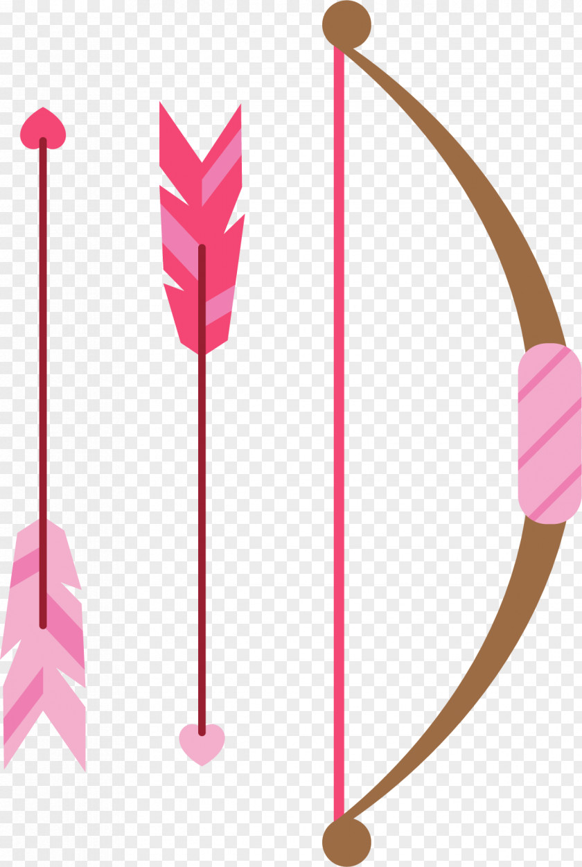 Hand Painted Pink Feather Arrow Clip Art PNG