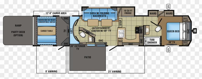 Sofa Plan View Floor Jayco, Inc. Campervans Fifth Wheel Coupling PNG