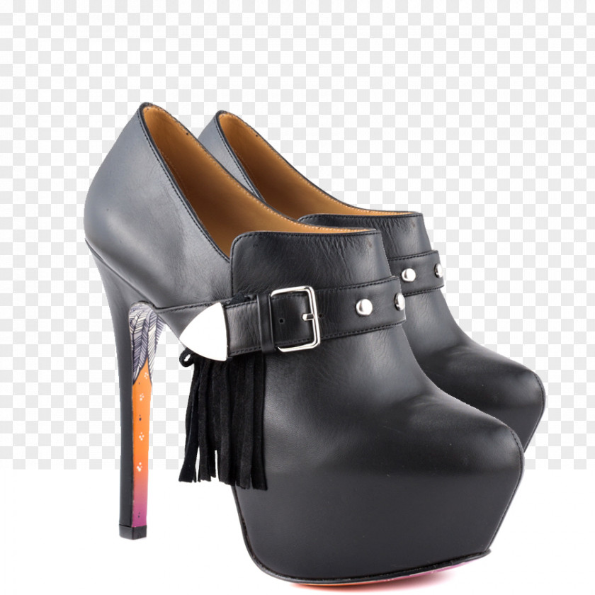 Black Leather Shoes High-heeled Shoe Boot Fashion Suede PNG