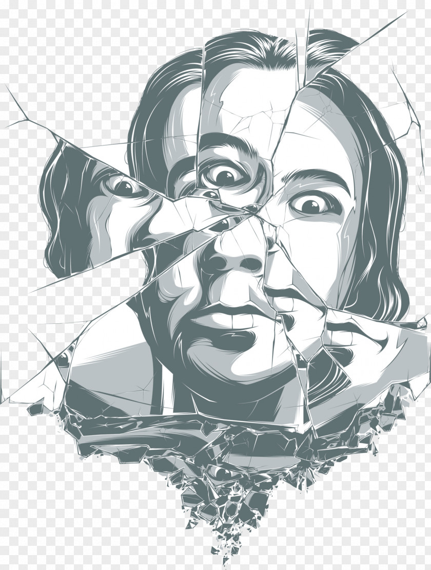 Broken Mirror Drawing Reflection Art Clip PNG