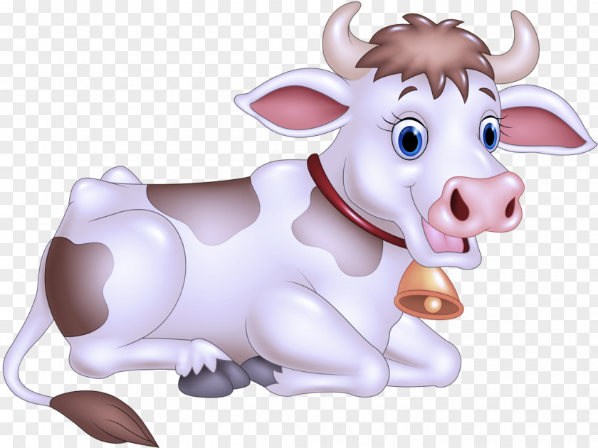 Cartoon Bovine Animal Figure Snout Dairy Cow PNG