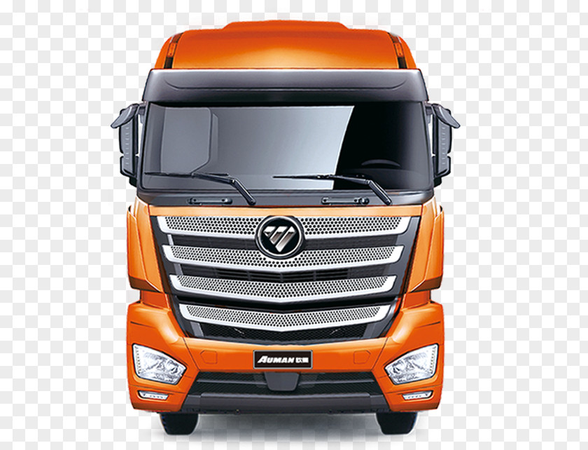Orange Big Truck Car Driving Semi-trailer PNG