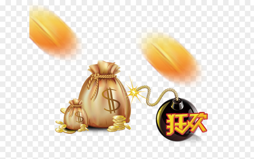 Purse Cartoon Bomb Bag Big Data Money PNG