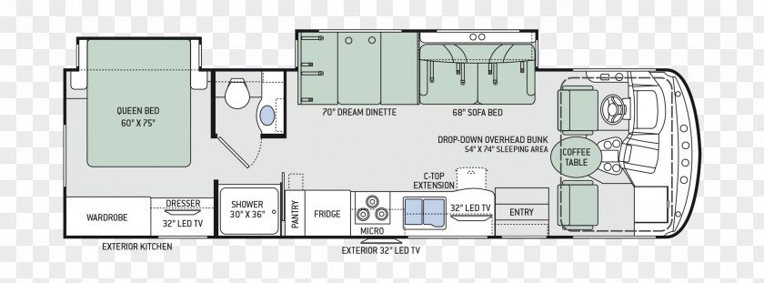 Windsport Thor Motor Coach Floor Plan Campervans Industries Motorhome PNG