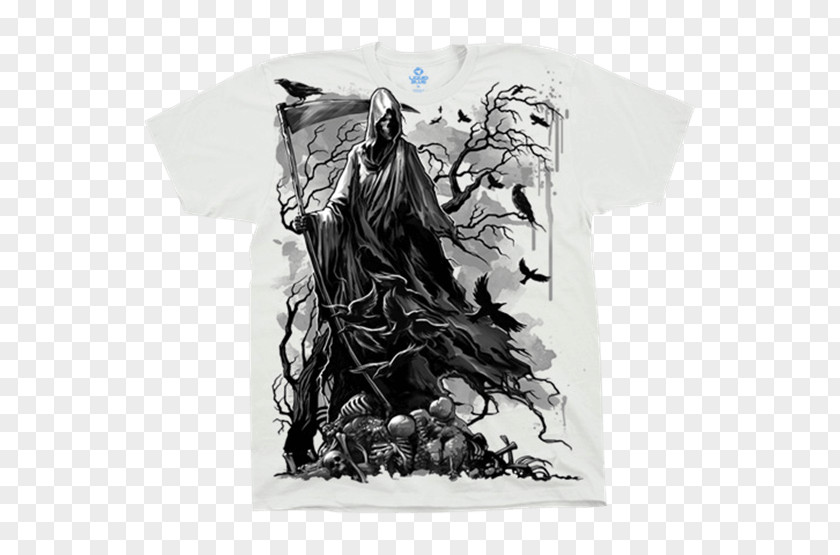 Reaper Crows T-shirt Death Clothing Sleeve PNG