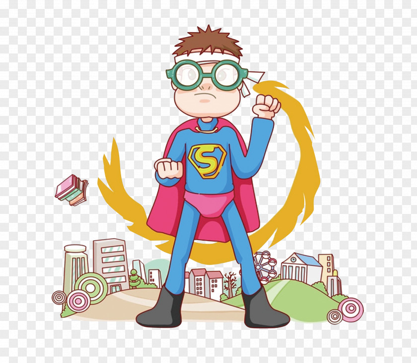 Superman Glasses Male Cartoon Poster PNG