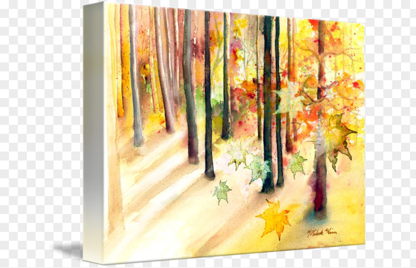 Watercolor Mark Painting Art Gallery Wrap Tree PNG
