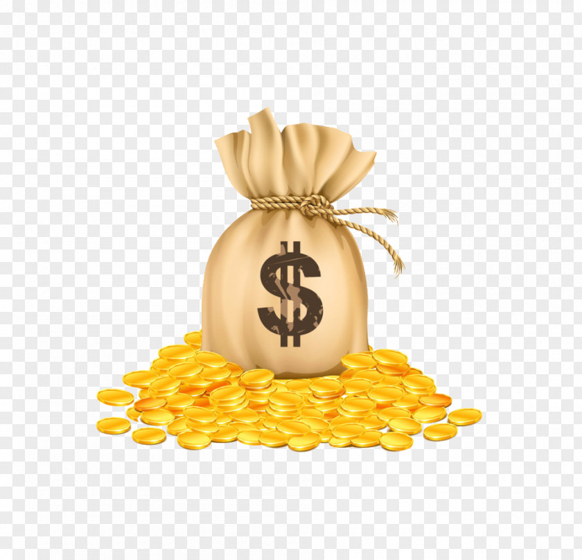Bag Of Gold Coins Money Coin Clip Art PNG