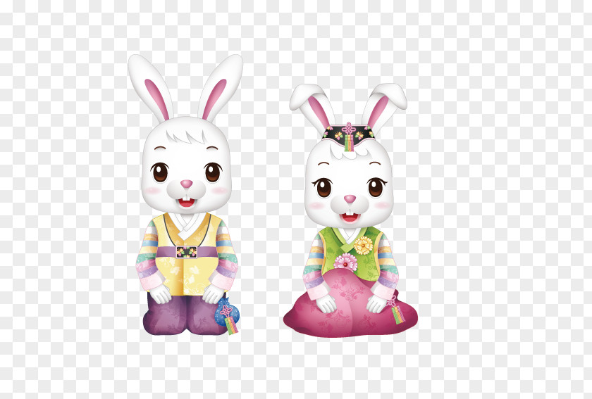 Couple Rabbit Easter Bunny PNG