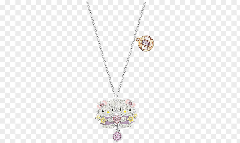 Swarovski Jewelry Cat Necklace Women KITI Pendant Hello Kitty Earring AG PNG