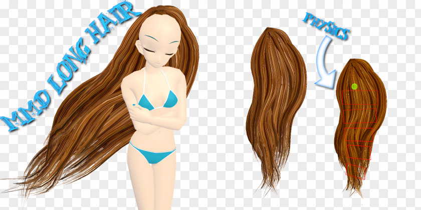 Long Haired Hair Coloring Brown Red PNG