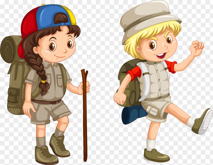 Vector Cartoon Cute Children Creative Adventure Camping Royalty-free Illustration PNG