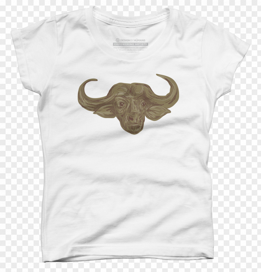 Buffalo T-shirt Design By Humans Sleeve Beige PNG