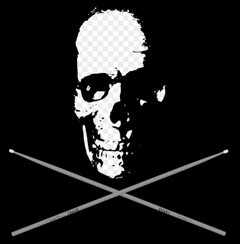 Drum Stick Skull Clip Art PNG