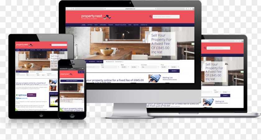 Estate Agent Web Page Responsive Design Template System PNG