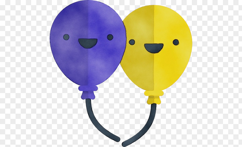 Smile Balloon Yellow Purple Violet PNG
