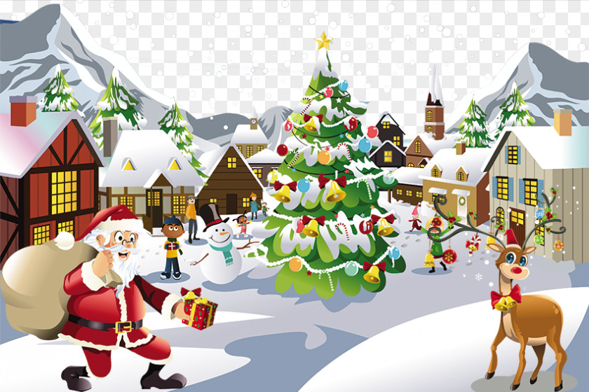Merry Christmas Santa Claus Snow PNG