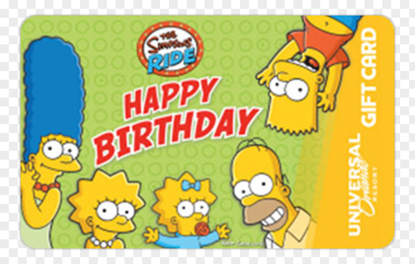 Singapore Universal Studio Orlando Birthday Gift Card Bart Simpson PNG