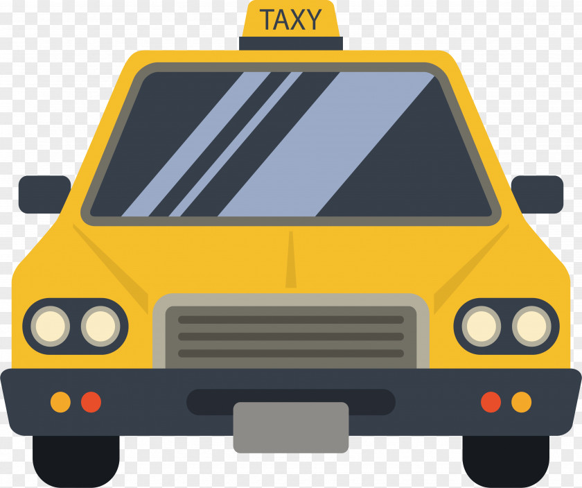 Yellow Taxi Car Euclidean Vector PNG