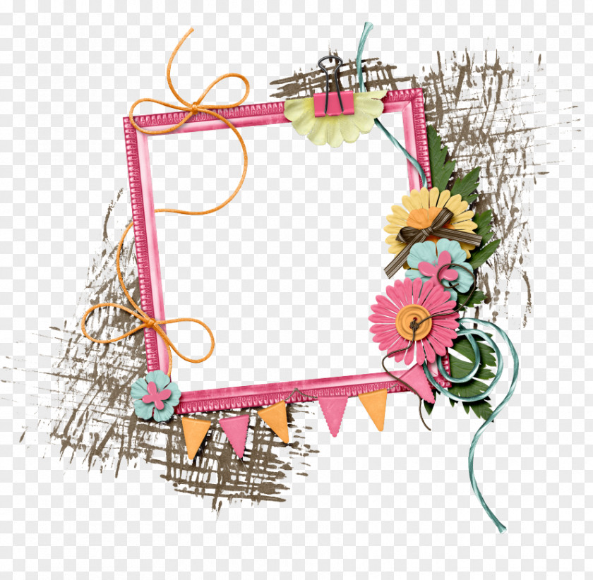 Design Floral Picture Frames Pink M PNG