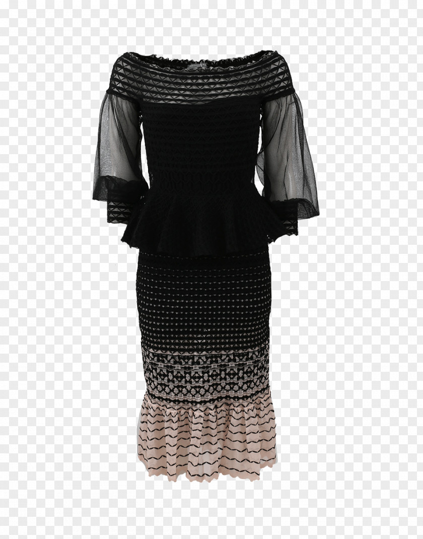 Dress Little Black Shoulder Sleeve Skirt PNG