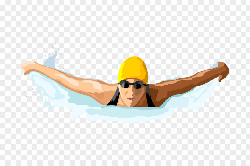 Swimming Hand Painted Royalty-free Clip Art PNG