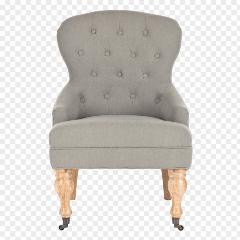Fowler Club Chair Tufting Linen Upholstery PNG
