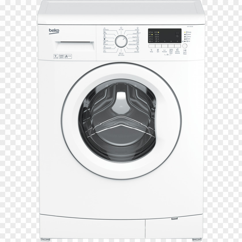 Refrigerator Beko WDC7523002W Washer Dryer In White Washing Machines WM74145 PNG