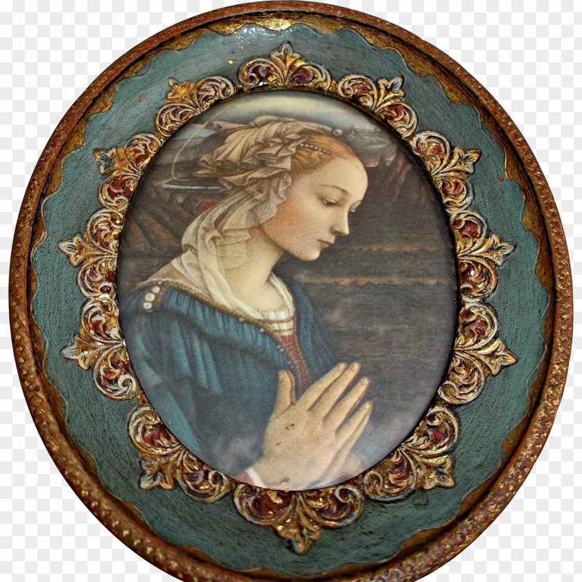 Antique Filippo Lippi Picture Frames Madonna Oval PNG
