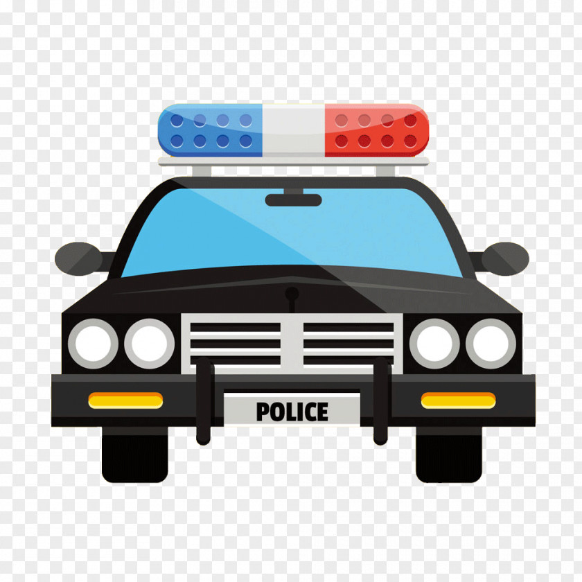 Flat Cartoon Police Car Clip Art PNG