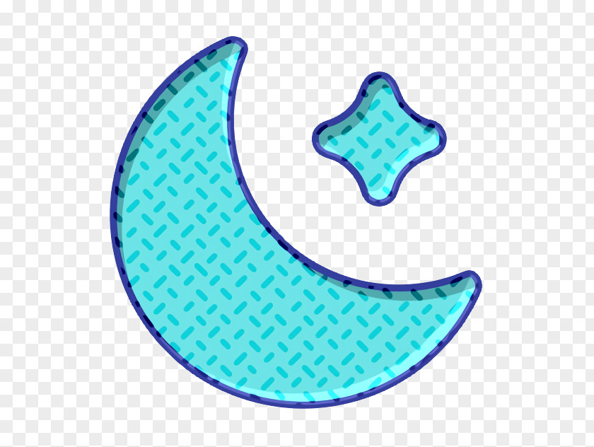 Teal Turquoise Moon Icon Moonlight Night PNG