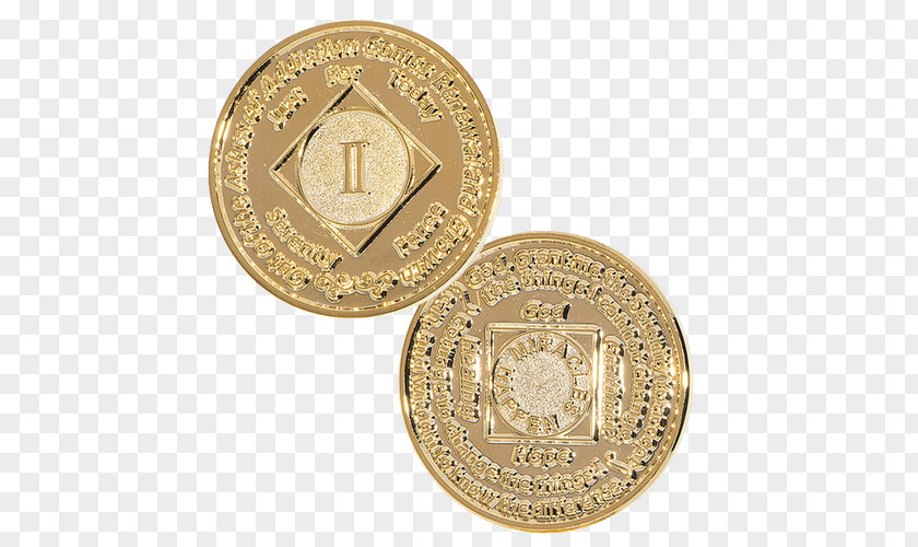 Coin Gold Medal Narcotics Anonymous Jewellery PNG