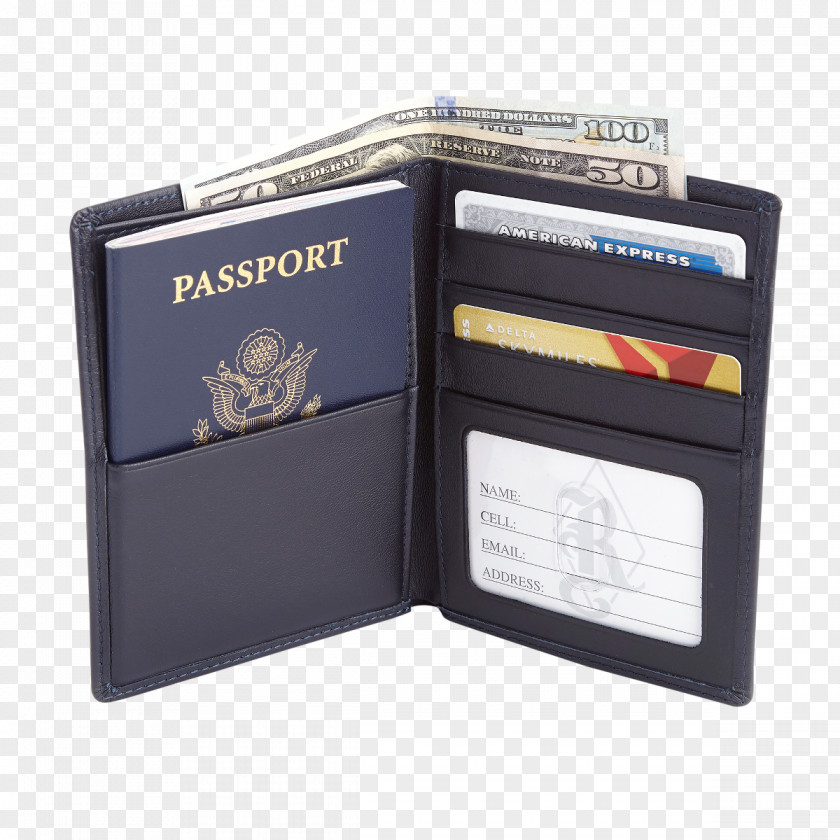 Genuine Leather Wallet Radio-frequency Identification Passport PNG