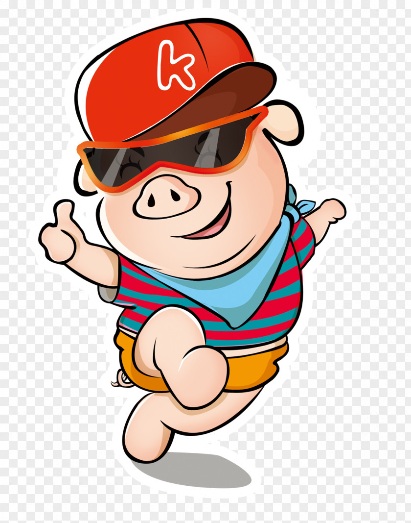 Happy Piggy Domestic Pig Illustration PNG