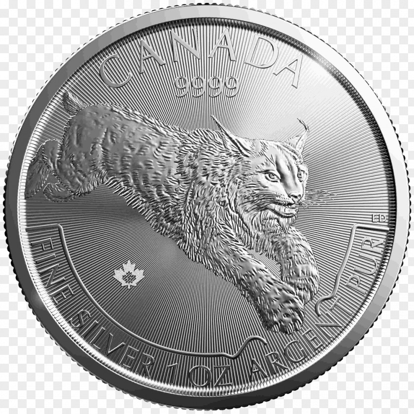 Metal Coins Lynx Canada Silver Coin Bullion PNG