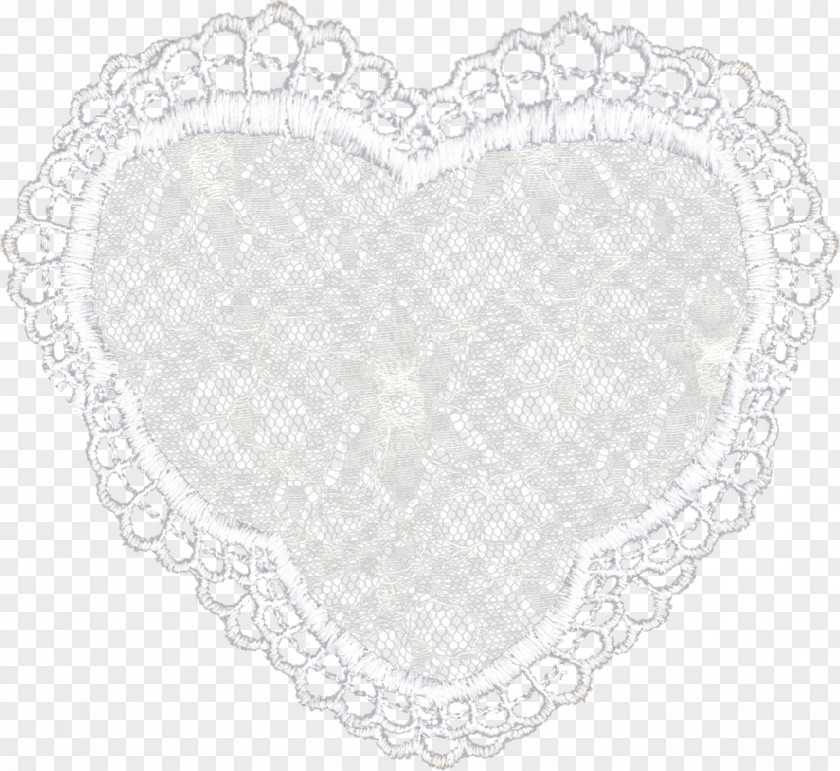 Place Mats Doily Heart PNG