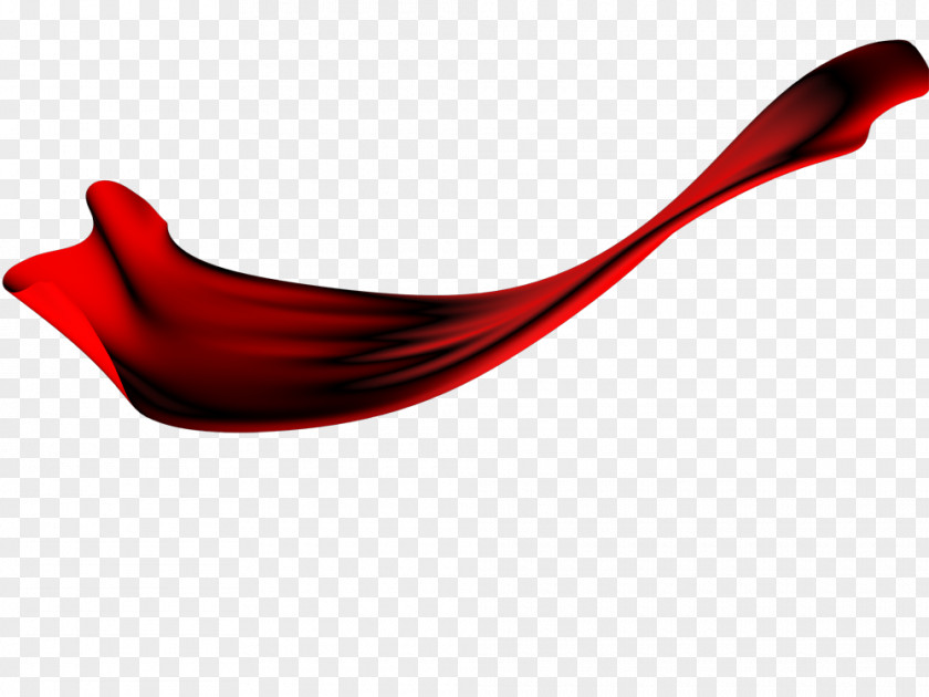 Red Ribbon Pongee Textile PNG