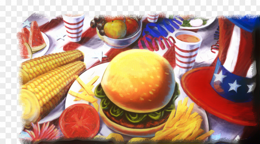 Veggie Burger Sandwich Fourth Of July Background PNG