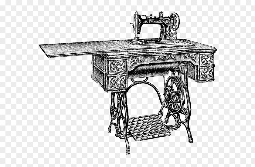 Vintage Sewing Machine Machines Treadle Clip Art PNG